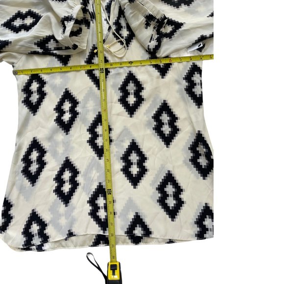 Britt Ryan Silk Geometric Long Sleeve Blouse Sz M - Picture 10 of 13